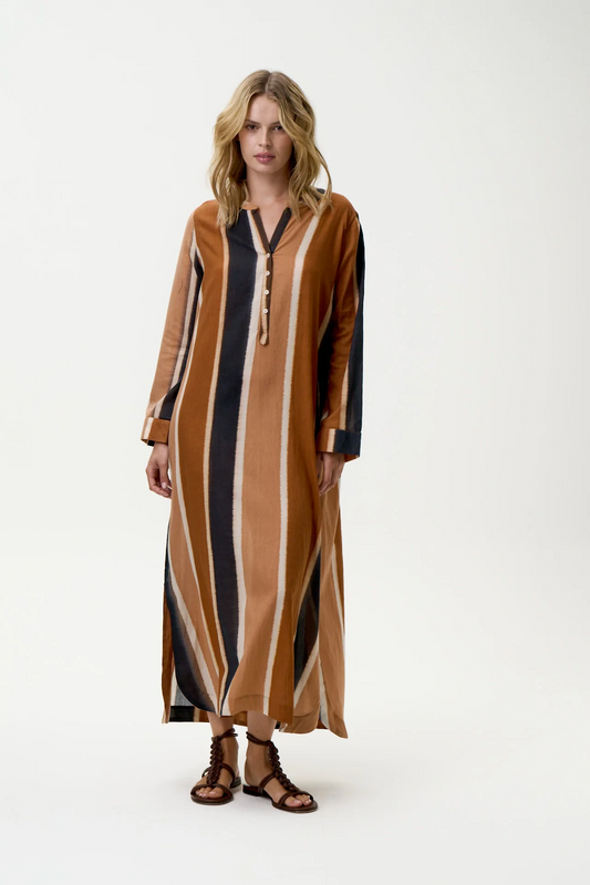 One Season Vestido Bazaar stripe moroccan