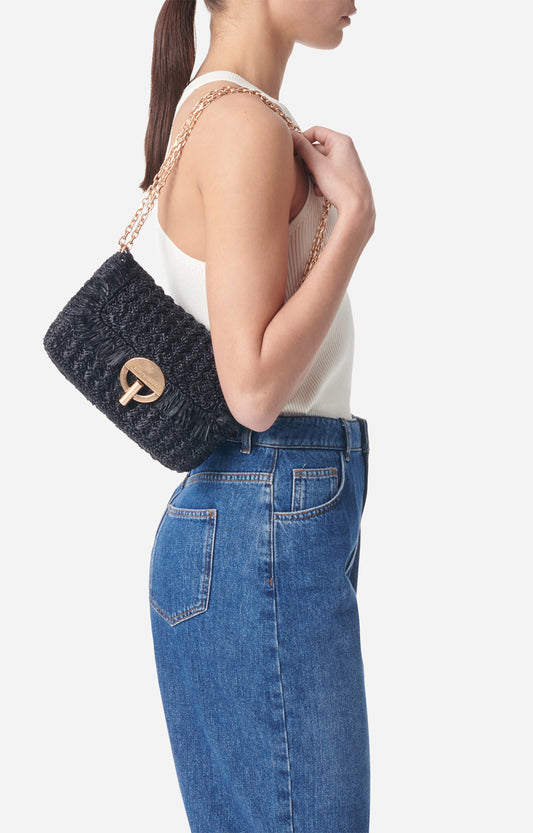 Vanessa Bruno Bolso Moon Moyen rafia