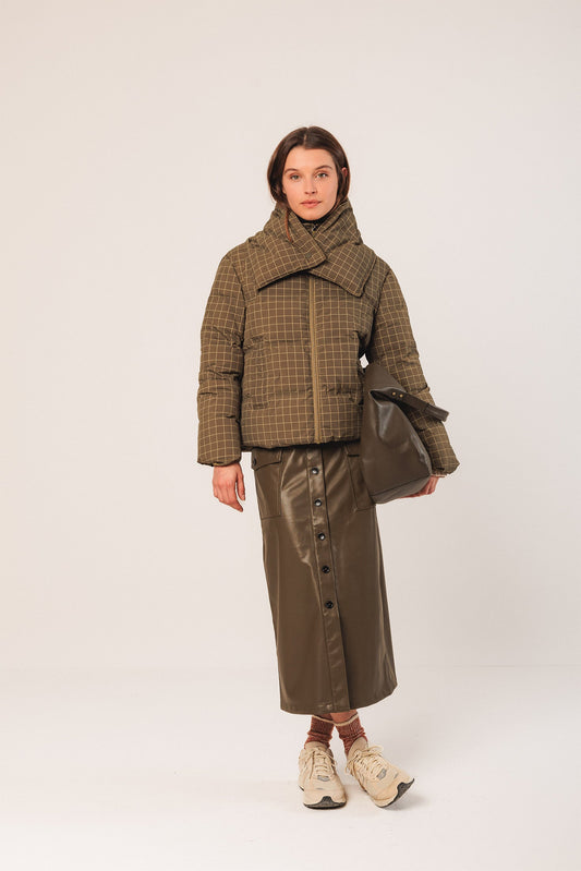 Indi&Cold Abrigo corto cuadros