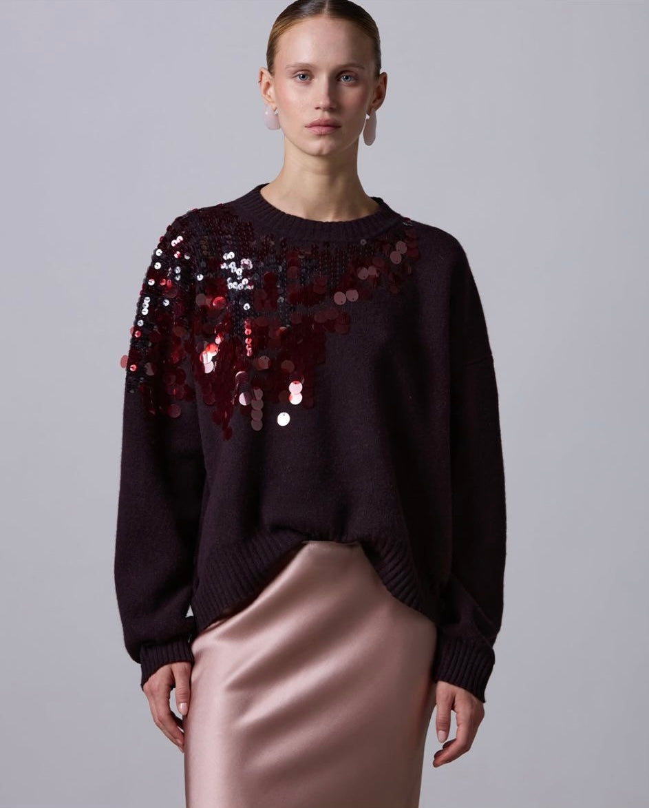 Roberto Collina Jersey Ricamo paillettes