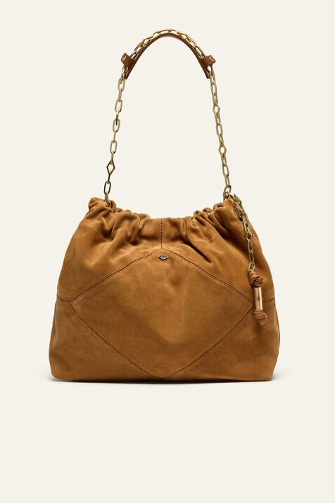 Ba&sh Bolso Suede june tote cognac