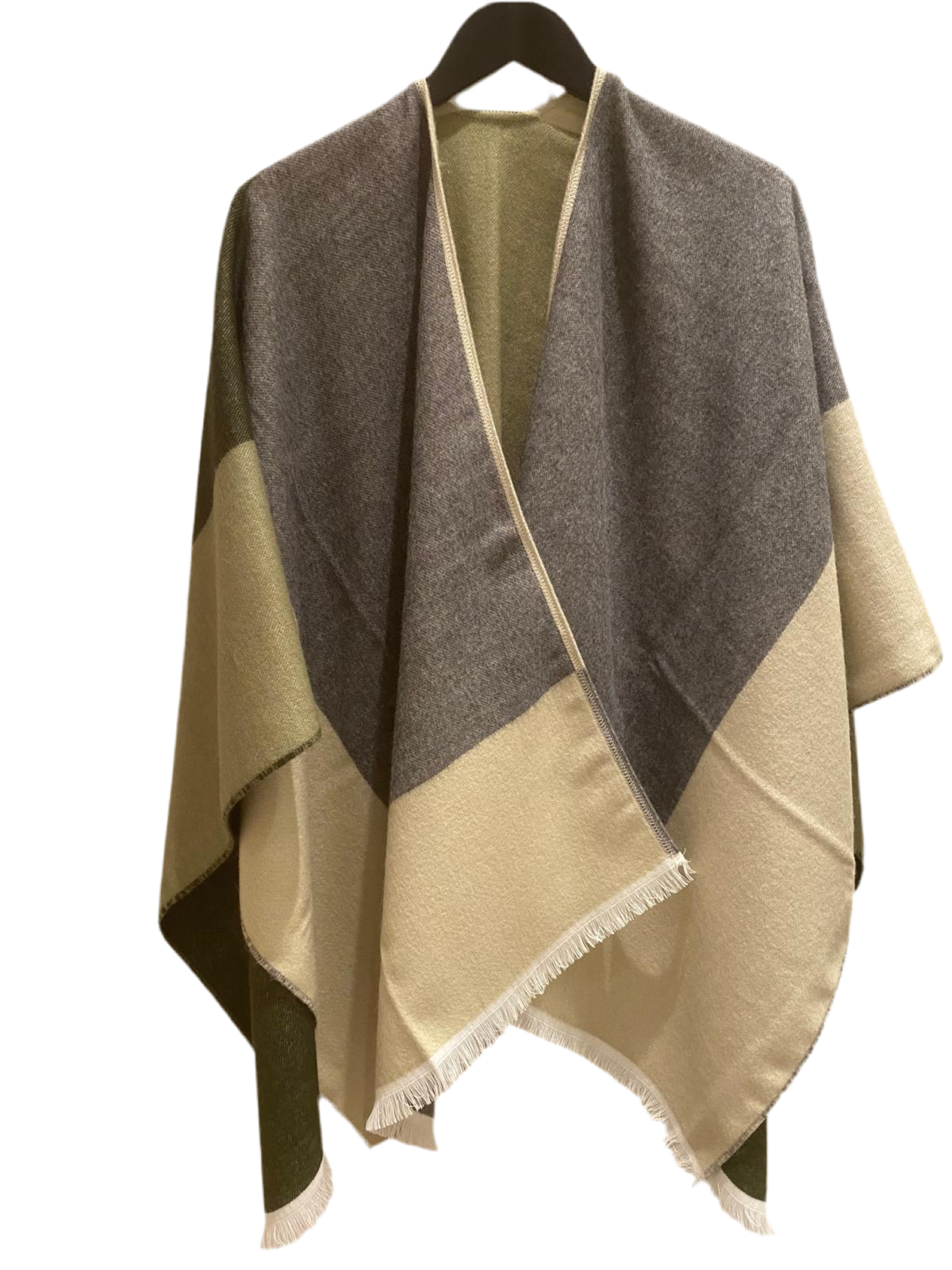 Poncho Daniela gris/kaki
