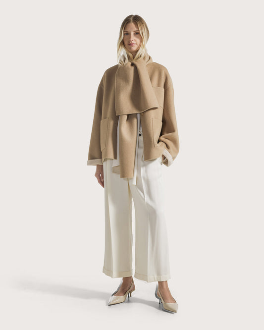 Seventy Abrigo corto con bufanda bicolor