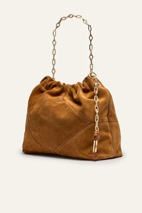 Ba&sh Bolso Suede june tote cognac