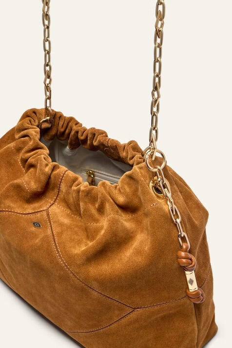 Ba&sh Bolso Suede june tote cognac