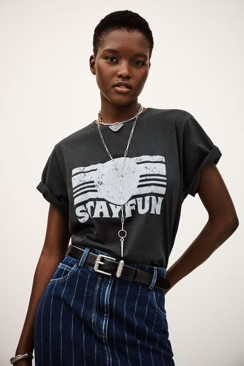 Ba&Sh Camiseta Reese antracita