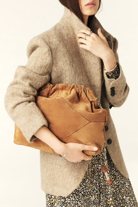 Ba&sh Bolso Suede june tote cognac