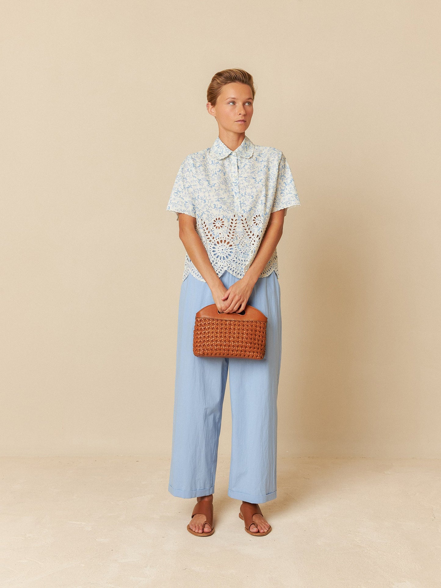 Indi&Cold Camisa Bordados azul