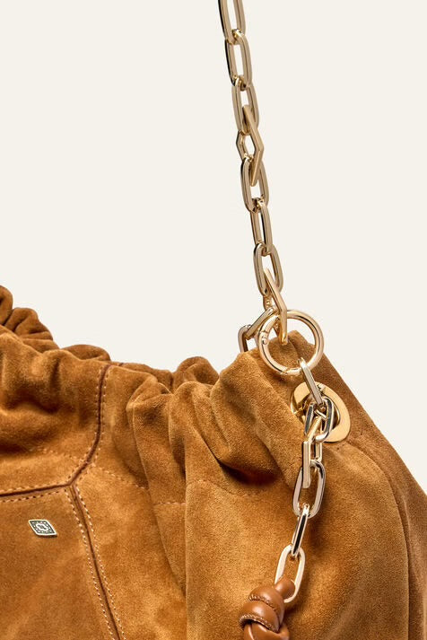 Ba&sh Bolso Suede june tote cognac