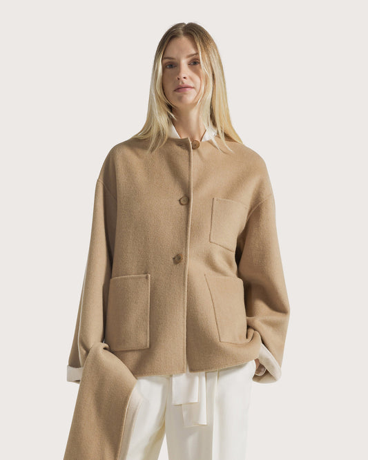 Seventy Abrigo corto con bufanda bicolor