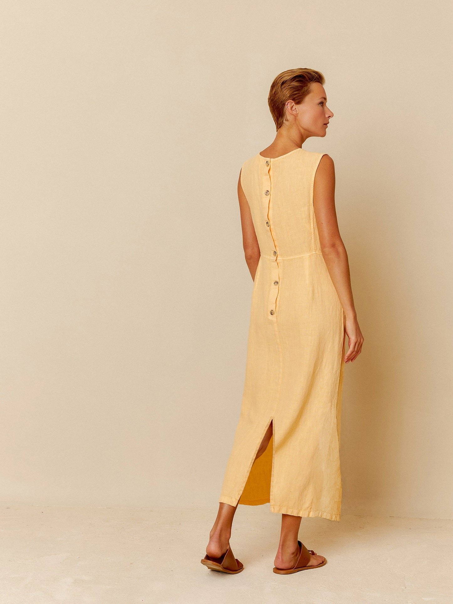 Indi&Cold Vestido midi lino