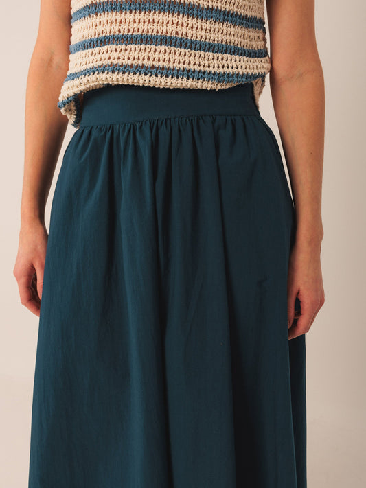 Indi&Cold Falda midi popelĂn marino