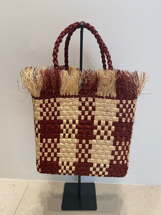 Aliu Bolso Mini high Palma vichy terracotta - The Class Room