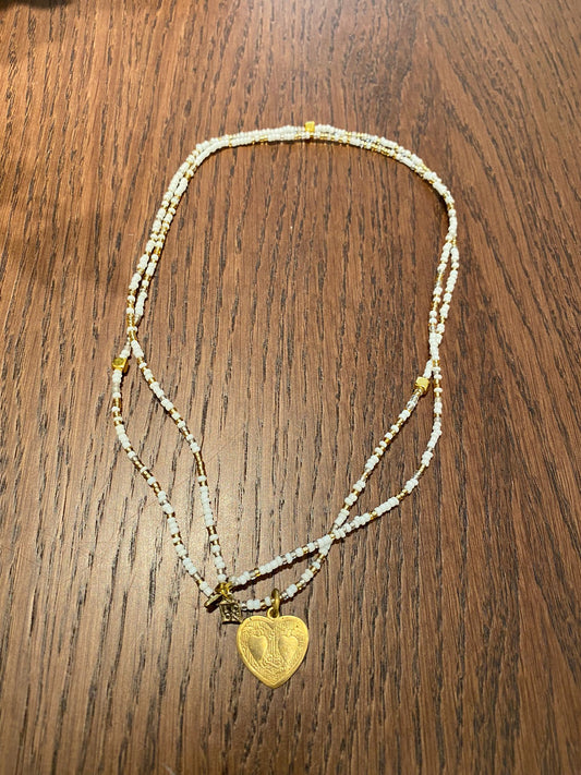 Icon Collar Luna heart white