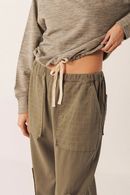Indi&Cold Pantalón pespuntes a cuadro