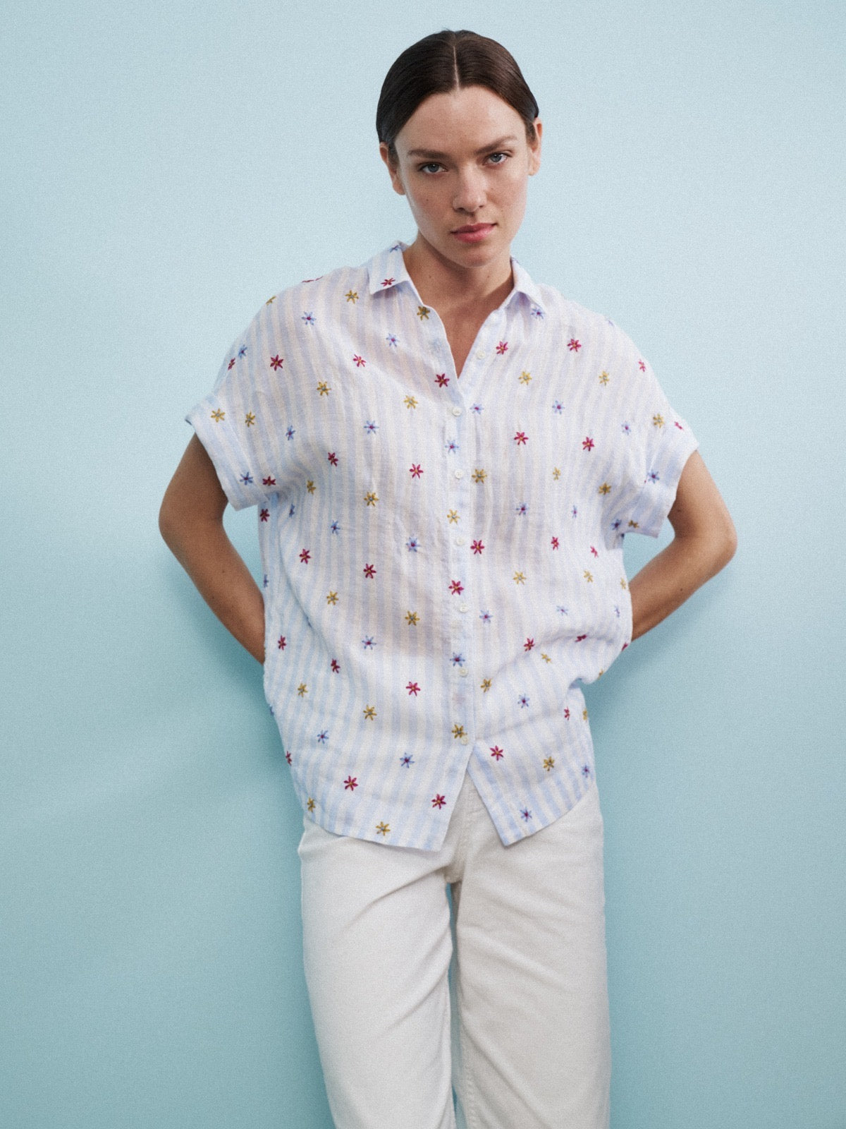 0039 Italy Camisa Dolly flores