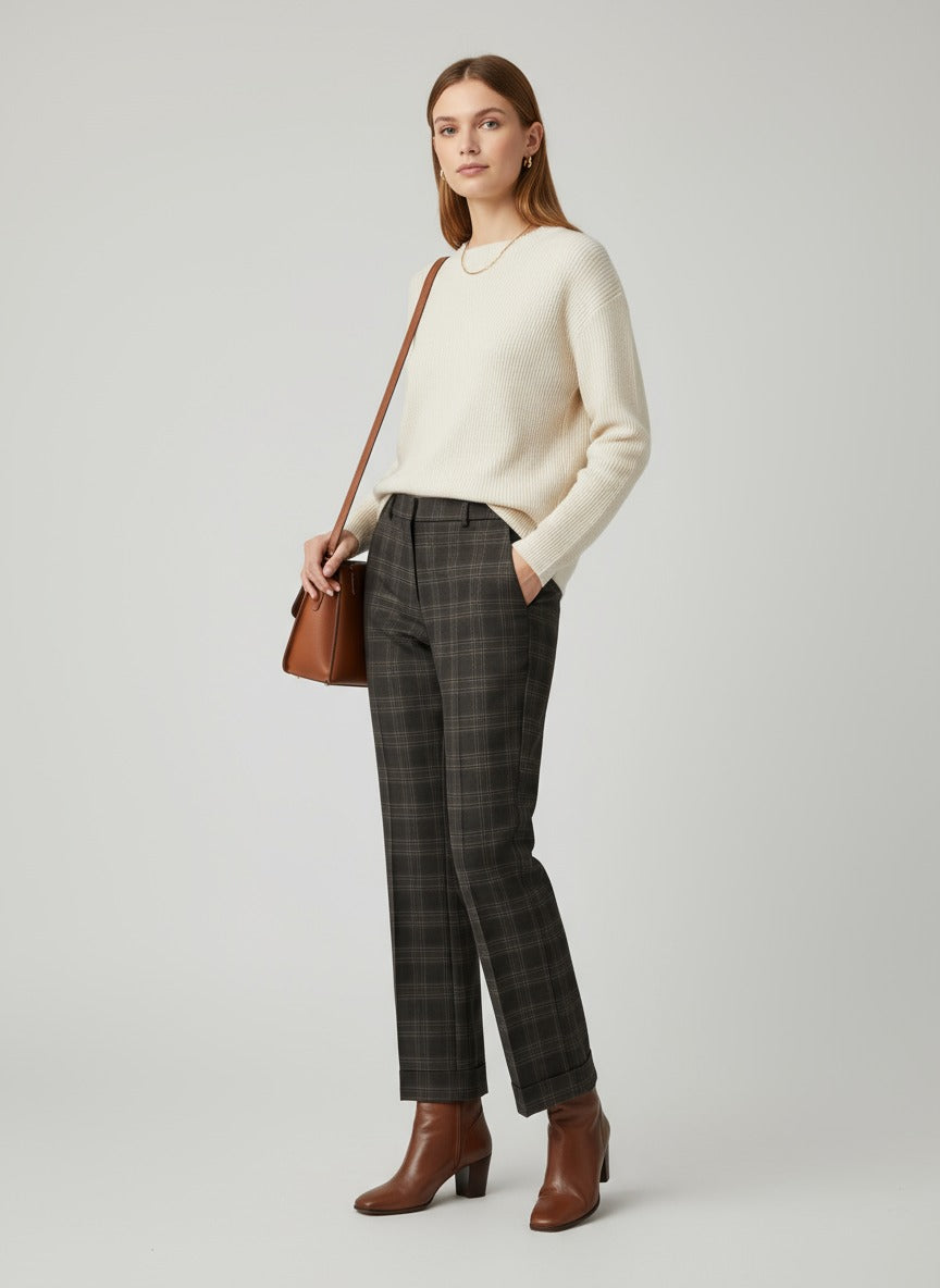 Via Masini Pantalón cuadrito ebano