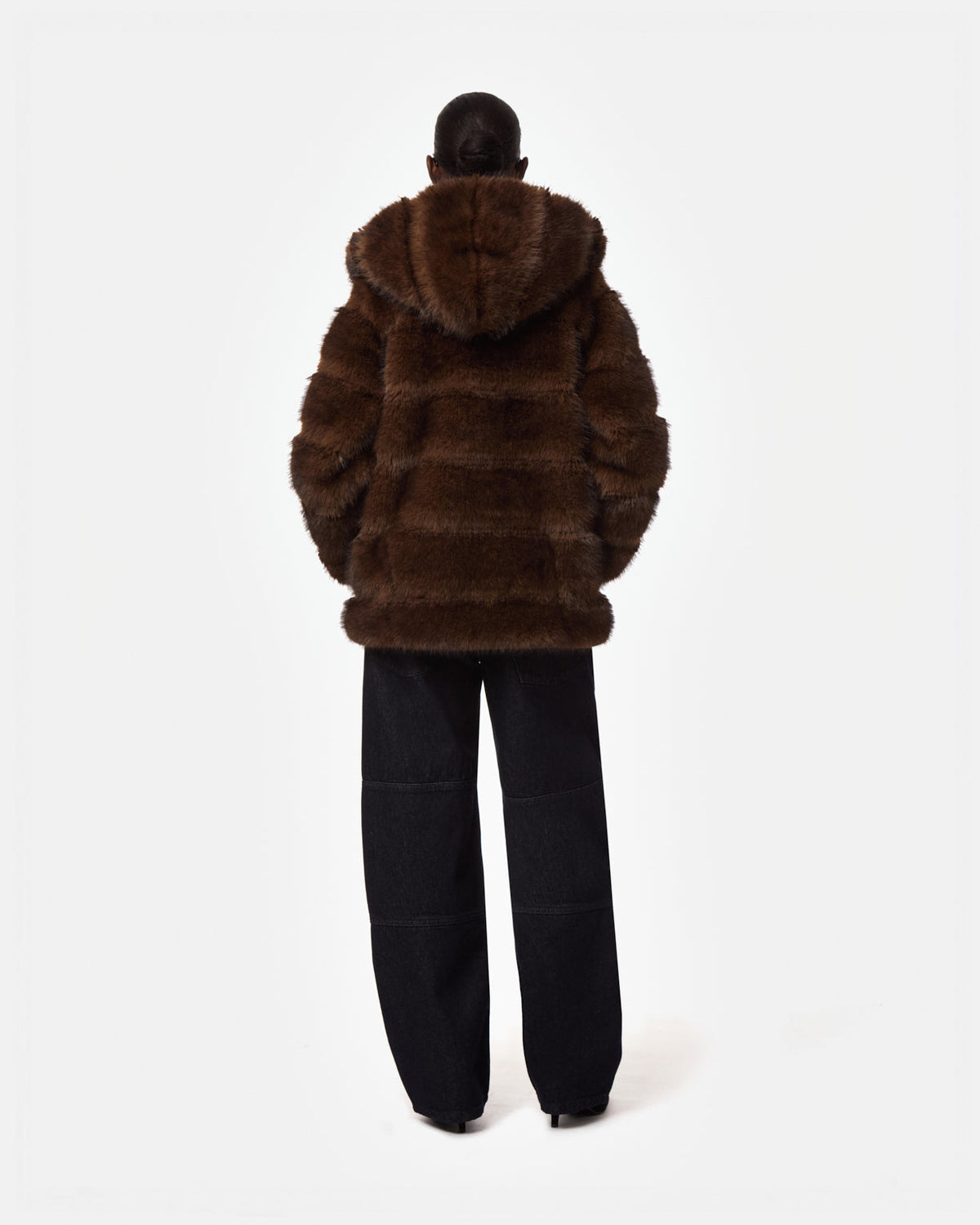 Apparis Abrigo Cel mink hooded