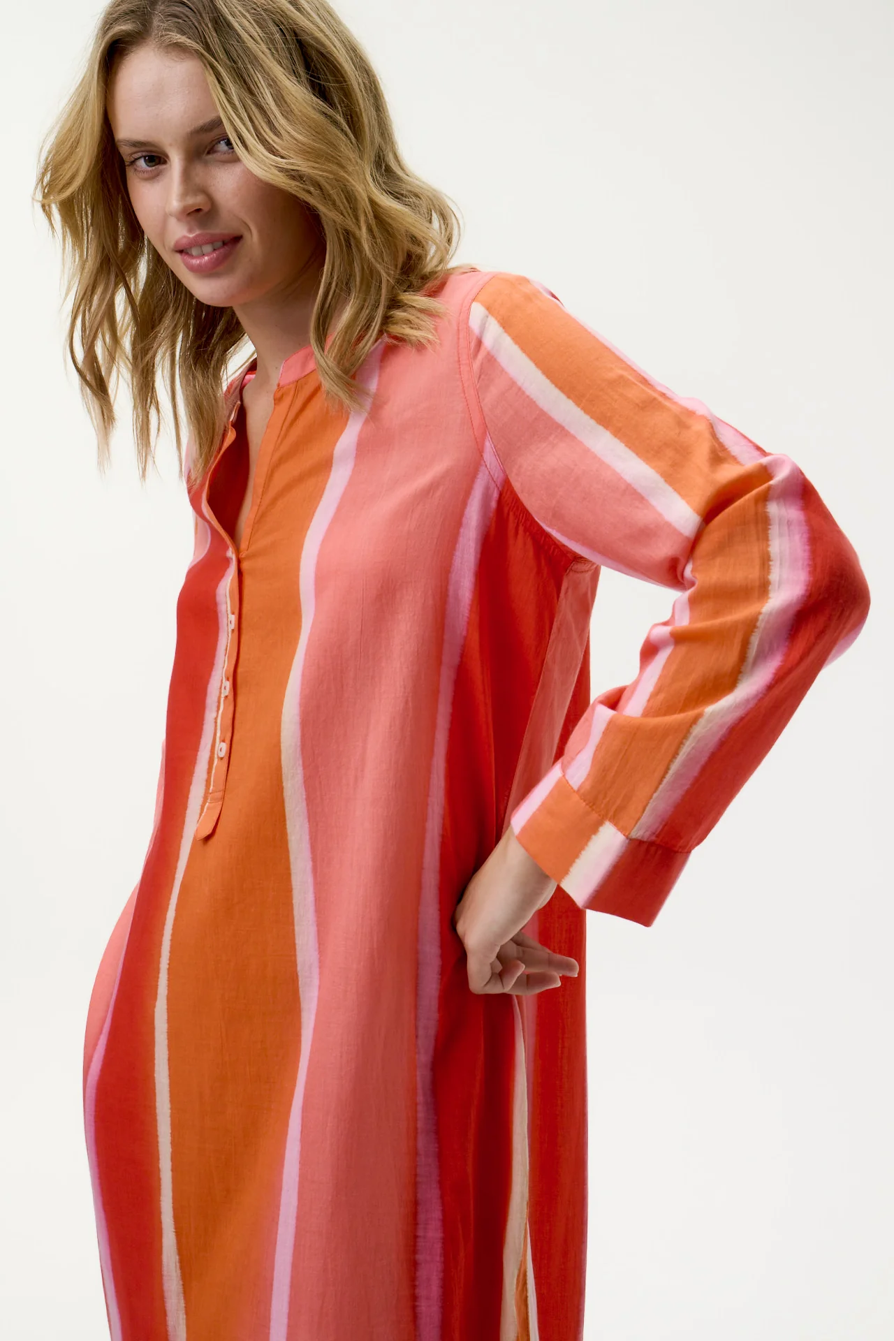 One Season Vestido Bazaar stripe moroccan sunset