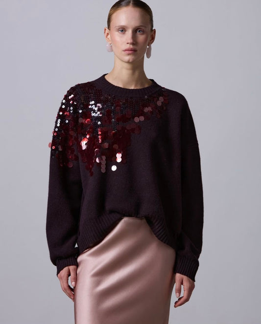 Roberto Collina Jersey Ricamo paillettes
