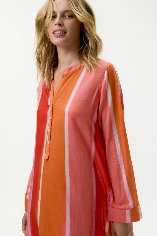 One Season Vestido Bazaar stripe moroccan sunset