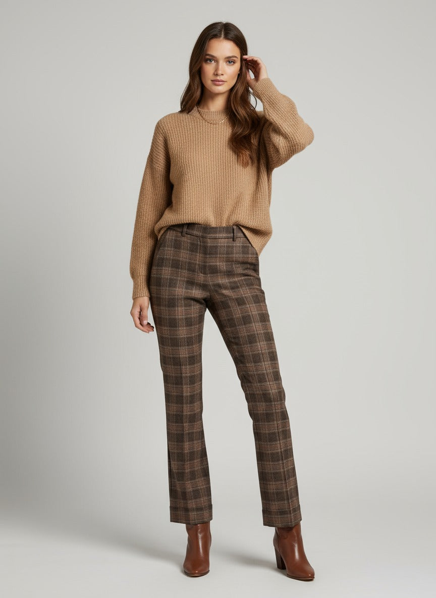 Via Masini Pantalón cuadradito topazio