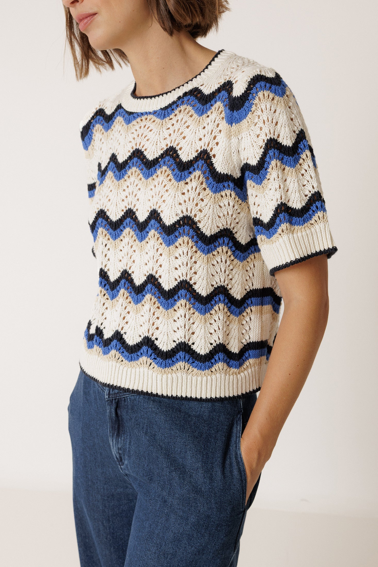 Indi&Cold Jersey crochet zig zag - The Class Room