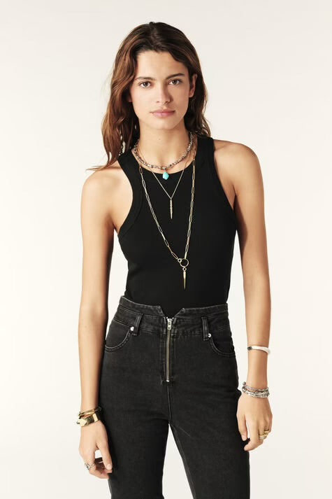 Ba&sh Camiseta Cynda carbone