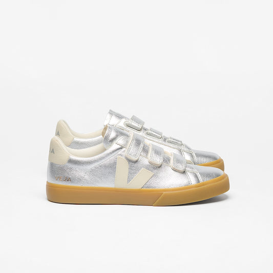Veja Sneakers Recife leather silver pierre