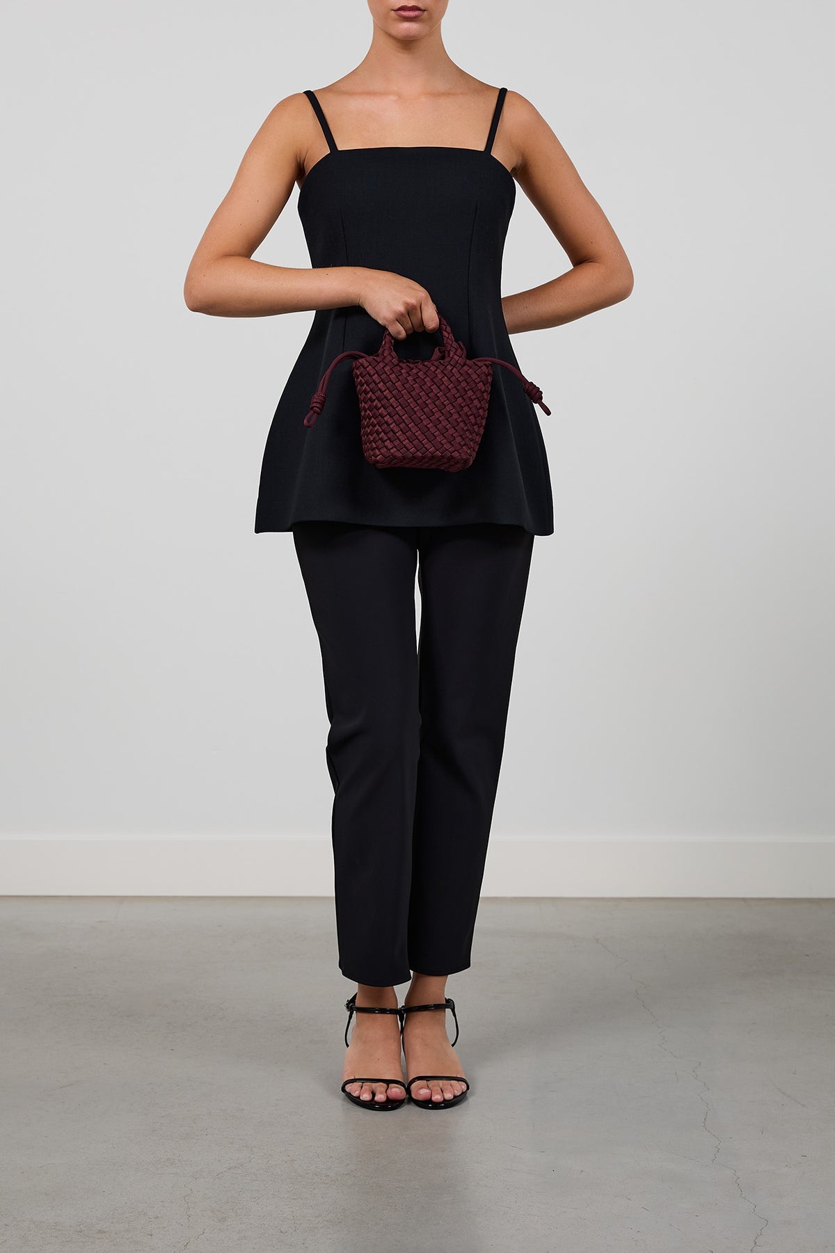 Marrea Bolso Mini inkberry satin stripe