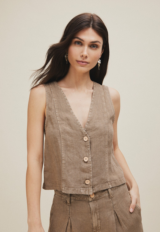 Mi&Co Chaleco lino mahon