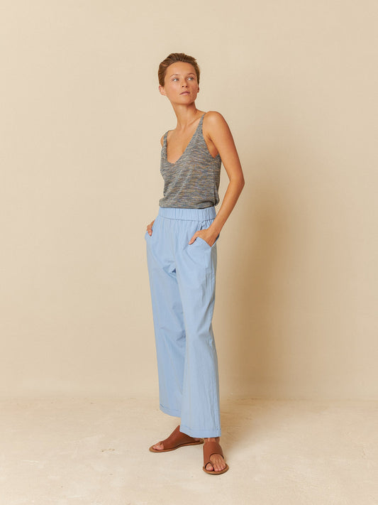 Indi&Cold PantalĂłn Crop popelĂn cielo