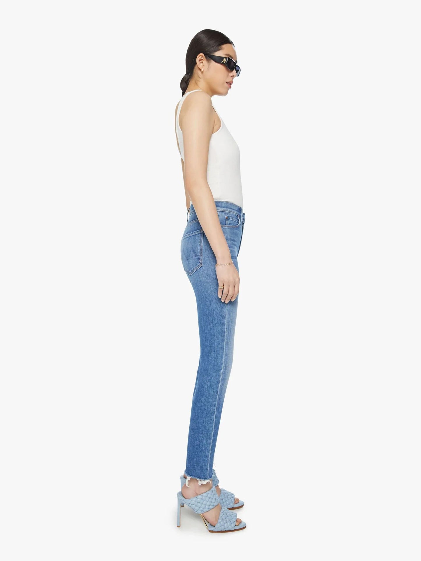 Mother Jeans Mid rise dazzler ankle fray