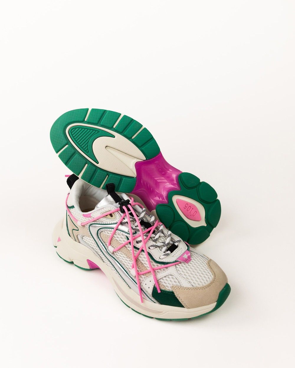 Zéro cent cinq Sneakers Spider green/pink