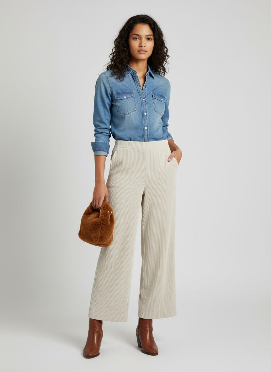 Via Masini Pantalón Textura Pana